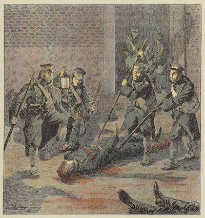 日本の兵士によるロシアの負傷した虐殺 作： L. Malespine