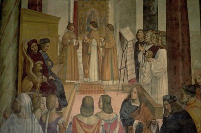 聖ベネディクトの生涯からの合唱シーン 作： L. Signorelli