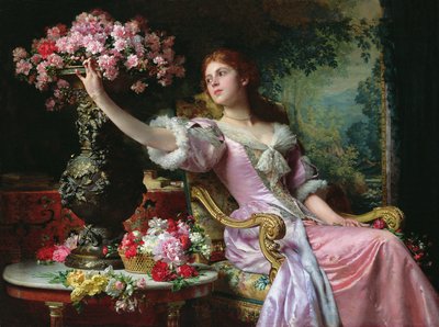 花を持つ女性 作： Ladislaw von Czachorski