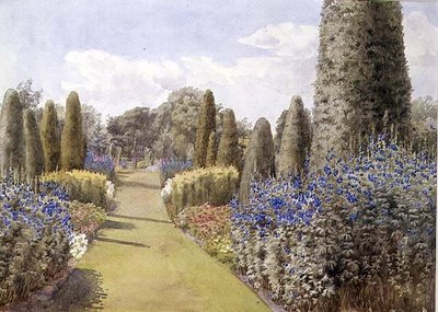 The Herbaceous Border」（水彩・紙 作： Lady Alice Willoughby