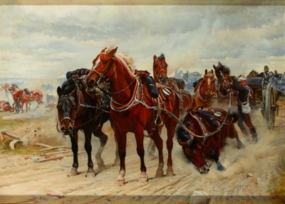 1882年頃の王立馬砲兵チームの活動中の患者ヒーローズ 作： Lady Butler