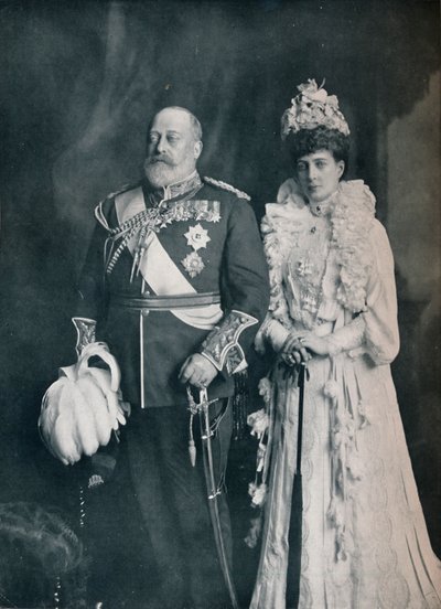 エドワード 7 世とアレクサンドラ女王、1908 年頃、1911 年 作： Lafayette