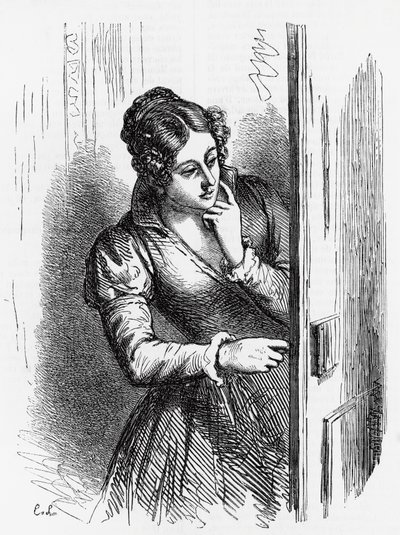オノレ・ド・バルザック（1799-1850）の小説『セザール・ビロトーの成長と衰退』の挿絵（『人間喜劇』全集より）、Laisneのエングレーヴィング。 作： Laisne Laisne