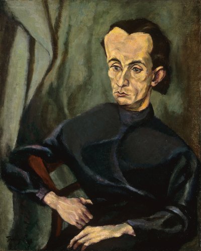 Tihanyi, Lajos (1885-1938)による「Lajos Kassak (1887-1967)の肖像」。油彩・キャンバス 作： Lajos Tihanyi
