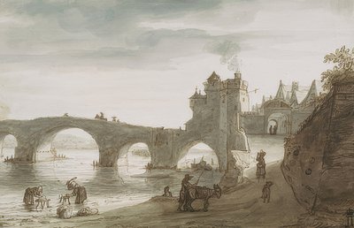 アンボワーズでロワールに架かる橋。 1640年代 作： Lambert Doomer