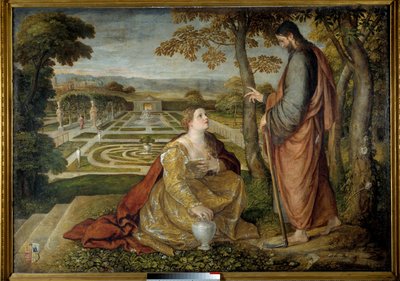 Noli Me Tangere キリストとマグダラのマリア。ランベルト・スーストリ（1515-1568）による絵画 作： Lambert Sustris