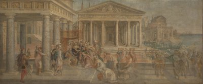ソロモン王の前のシバの女王、1545年 作： Lambert Sustris