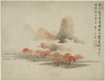古代の巨匠のスタイルの風景：高ケゴン（1248-1310）の後 作： Lan Ying