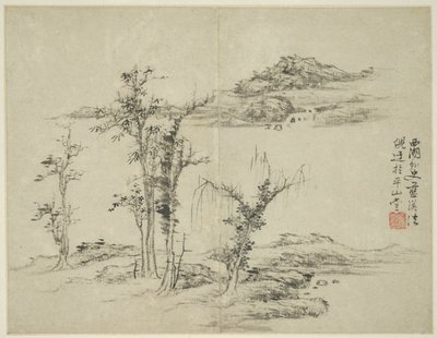 古代の巨匠のスタイルの風景: Ni Zan (1301-1374) 以降 作： Lan Ying