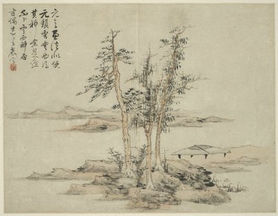 古代の巨匠のスタイルの風景：Ni Zan（1301-1374）、Cao Zhibo（1272-1355）の後 作： Lan Ying