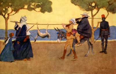 ビッグゲームハンター、「ライトサイドオブエジプト」、1908年 作： Lance Thackeray