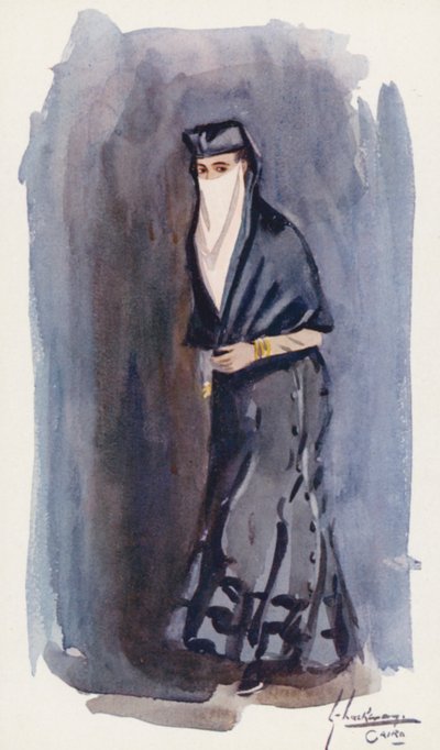 エジプトの人々エジプト女性、中産階級、ホルマ（カラーリトグラフ） 作： Lance Thackeray