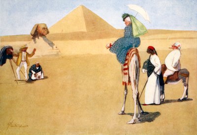 「ピラミッドでポーズ」、1908年。 作： Lance Thackeray
