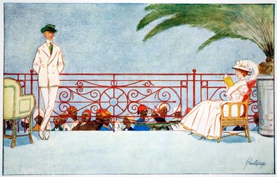 ロミオとジュリエット-カイロ、シェパード・ホテルのバルコニーの場面」1908年 作： Lance Thackeray