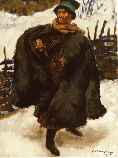レオトルストイによる小説ハジムラドのイラスト、1924 作： Lanceray