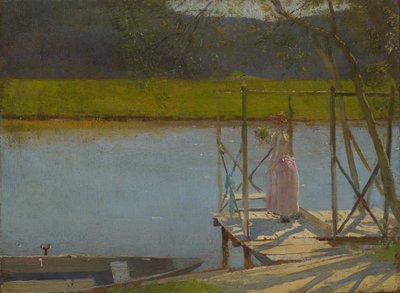 ボートの横の女性、1875-85年頃 作： Laszlo Mednyanszky
