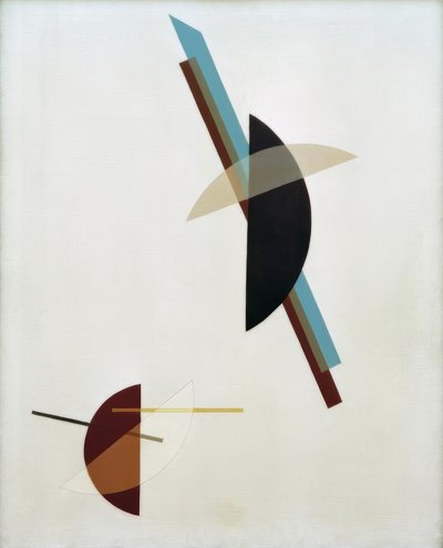 白い背景の上 作： Laszlo Moholy Nagy