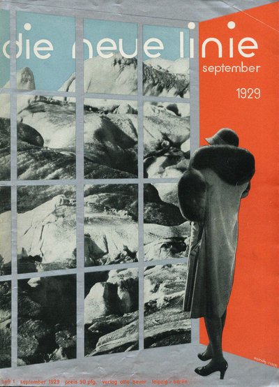 雑誌ザ・ニューラインの表紙、1929年9月、1929年。 作： Laszlo Moholy Nagy