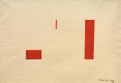 無題（赤いコラージュ-赤いステッカー） 作： Laszlo Moholy Nagy