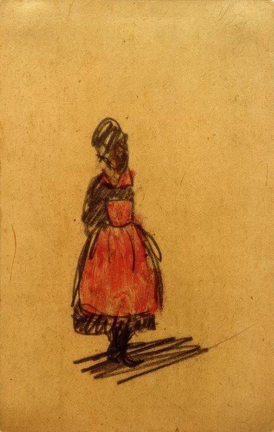 無題（赤いエプロンで立っている） 作： Laszlo Moholy Nagy