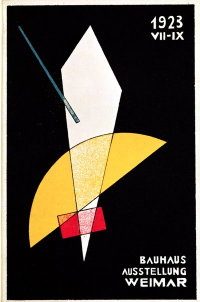 1923年、ドイツのワイマールでのバウハウス展のポスター 作： Laszlo Moholy Nagy