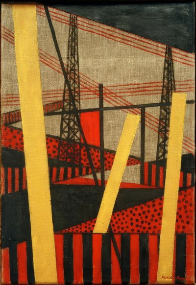 ラジオと鉄道の風景 作： Laszlo Moholy Nagy
