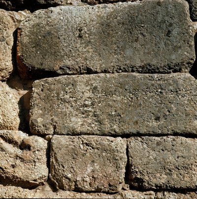 ライオンズゲート付近の壁：ペロポネソス半島の古代都市ミケネスの跡地（紀元前1500～1100年）ギリシャ 作： Late Helladic Period Mycenaean