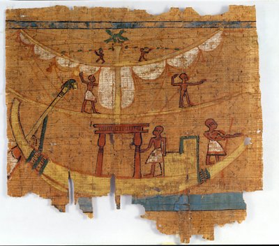 川での乗船（パピルス） 作： Late Period Egyptian