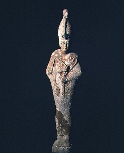 ジェッソで覆われた木彫のオシリス像、サイテ時代、前664-525年（木とジェッソ） 作： Late Period Egyptian