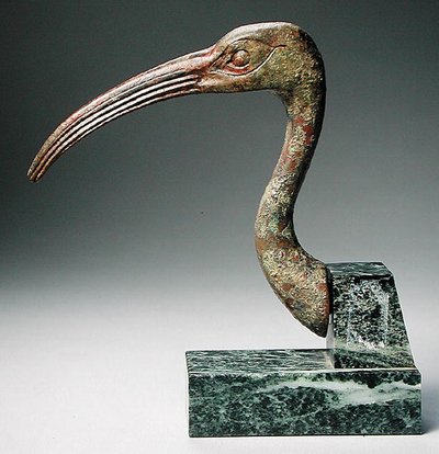 トキの頭（無垢のブロンズ） 作： Late Period Egyptian