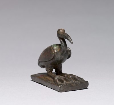アイビス、紀元前664-30年（ブロンズ、ソリッドキャスト、金色のインレイ付き 作： Late Period Egyptian