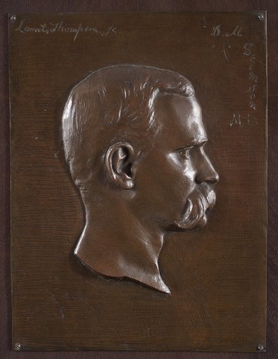 スティムソン博士の肖像画のレリーフ、1880年頃（ブロンズ） 作： Launt Thompson
