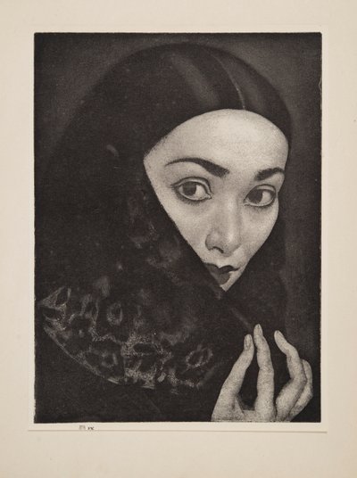 ショールを持つ女性、パブ。 1926年。 作： Laura Knight
