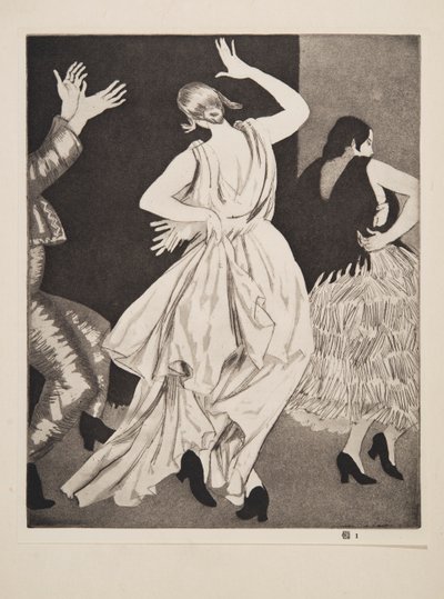 スペインのダンサーNo.1、パブ。 1923年。 作： Laura Knight