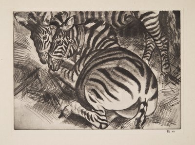 シマウマ、パブ。 1930年。 作： Laura Knight
