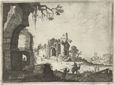 風景の中の 2 つの遺跡 古代ローマの建物のある風景（シリーズタイトル） 作： Laurens Barata