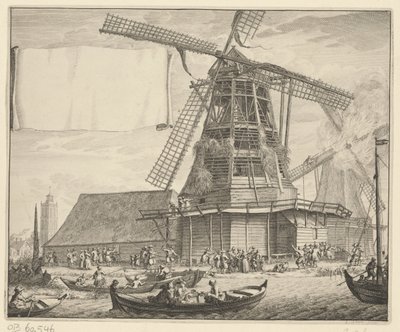 1699 年、ヴォルマー近郊の石油工場 De Zeug の火災 作： Laurens Scherm