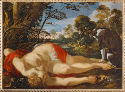 Adonis mort - アドニスの死。1624-1628節... 作： Laurent de (workshop of) La Hyre