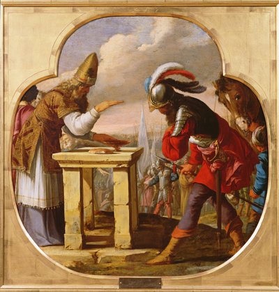 アブラハムとメルキゼデクの会合、1630年頃（銅に油彩） 作： Laurent de la Hyre