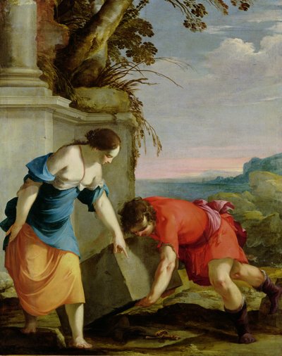 テセウス、父の剣を発見、1634 作： Laurent de la Hyre