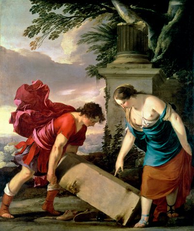 テセウスとその母アエトラ、1635-36年 作： Laurent de la Hyre
