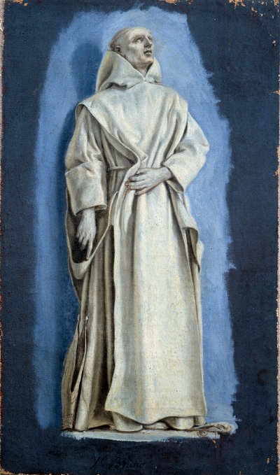 サン・ブルーノ キャンバスに描かれたローラン・ド・ラ・ハイエ（1606-1656）の作品 17世紀 日0.37 x 0.21 m パリルーヴル美術館 作： Laurent de la Hyre
