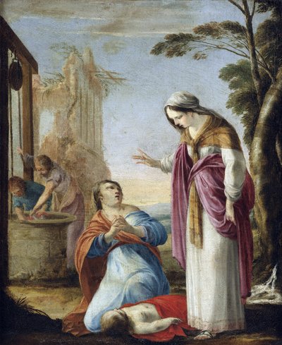 Sainte Elisabeth de Hongrie (1207-1231) - sainte Elisabeth de Thuringe - The Miracle of Saint Elizabeth of Thuringia - Peinture de Laurent de La Hyre (1606-1656) - Oil on canvas, 77,5x64 - Private Collection 作： Laurent de la Hyre