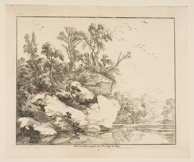 覆われた岩、1640年。 作： Laurent de la Hyre