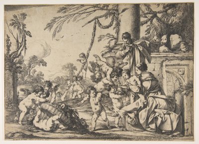 1640年、天使が務めた聖母子とキリストの子。 作： Laurent de la Hyre