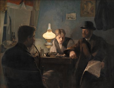 靴屋への訪問、1885年。 作： Laurits Andersen Ring