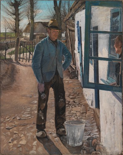 古い家の白塗り1908 作： Laurits Andersen Ring