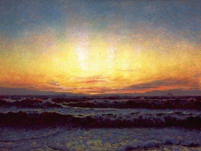 荒天の北海。日没後。 Højen 作： Laurits Regner Tuxen