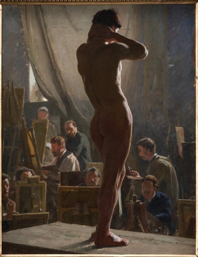 ボナのスタジオの男性ヌード 作： Laurits Regner Tuxen