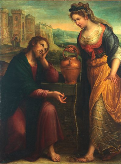 キリストとサマリヤの女、1607年。 作： Lavinia Fontana